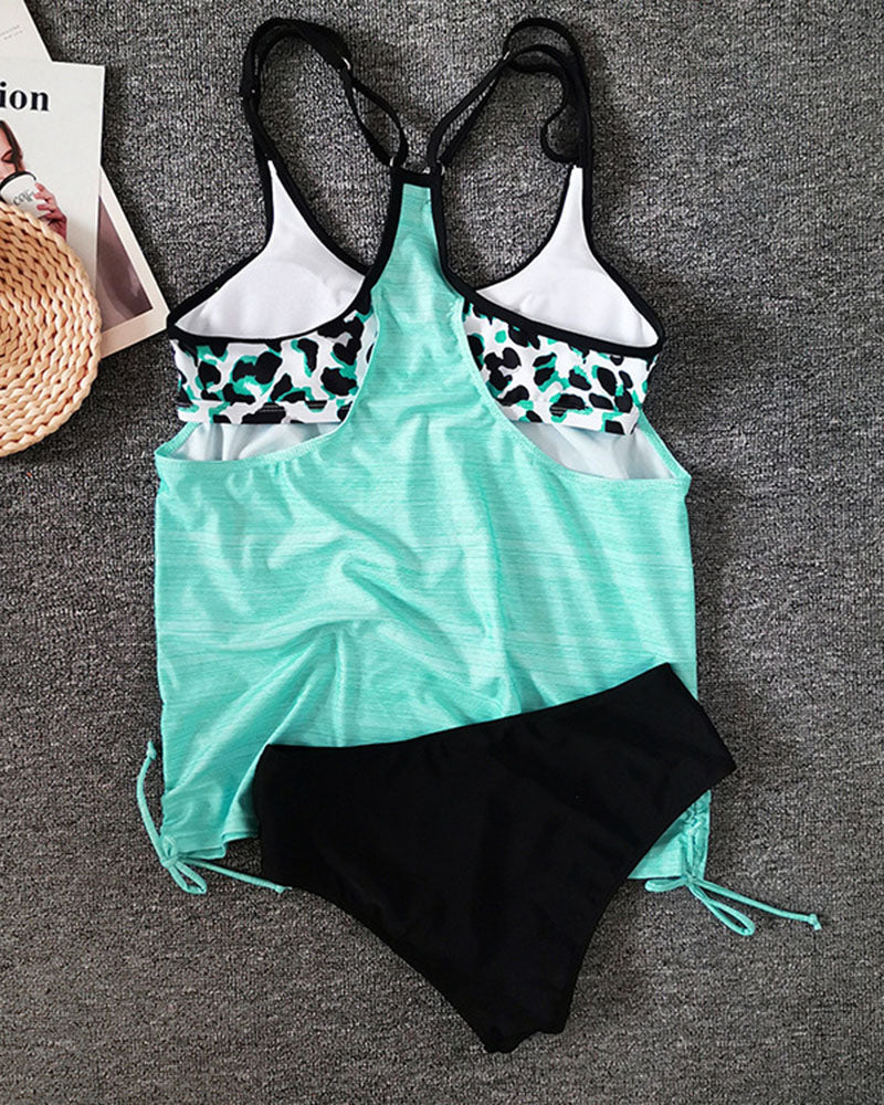 Augustus - Simple tankini with leopard print