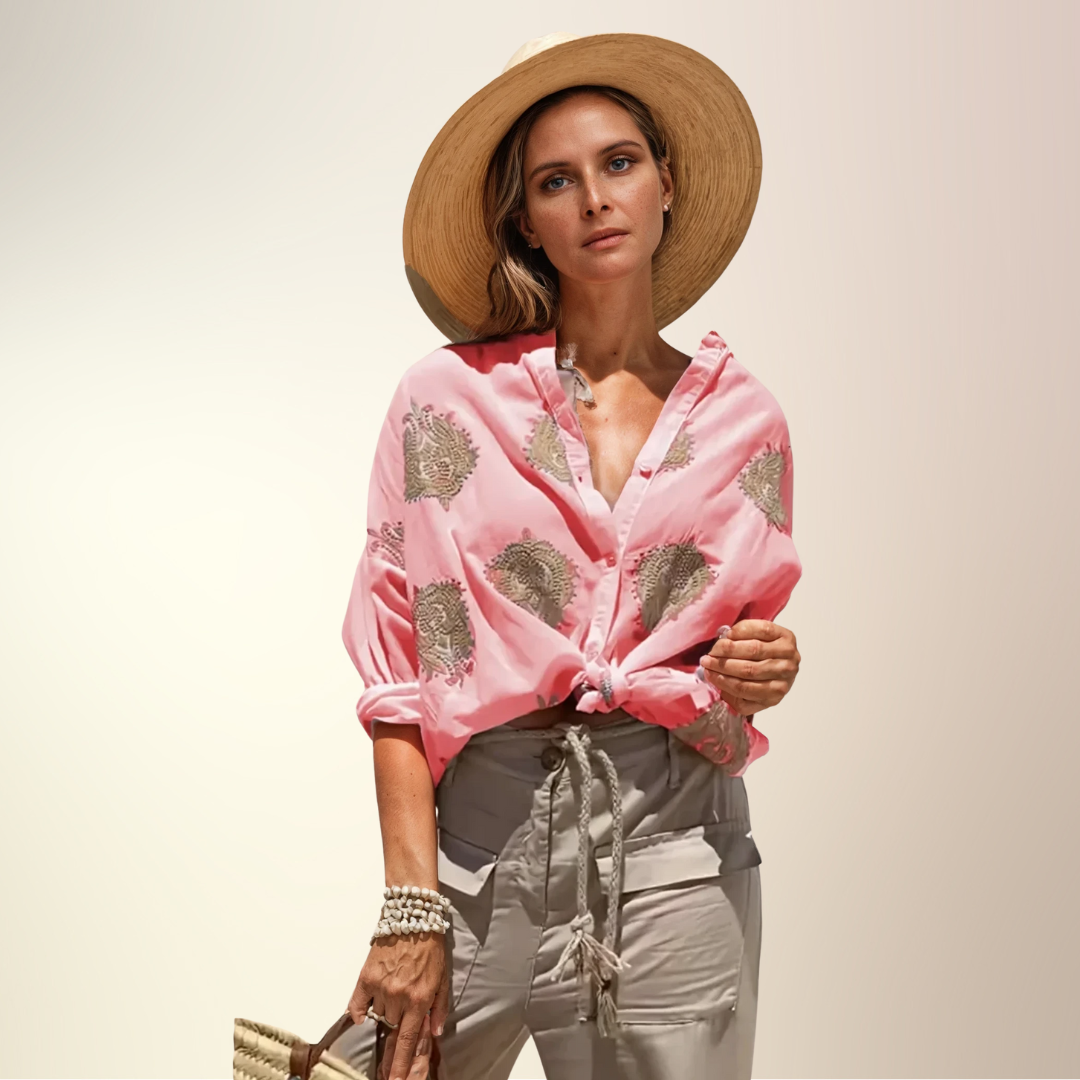 Gaby | Embroidered Button-Down Shirt