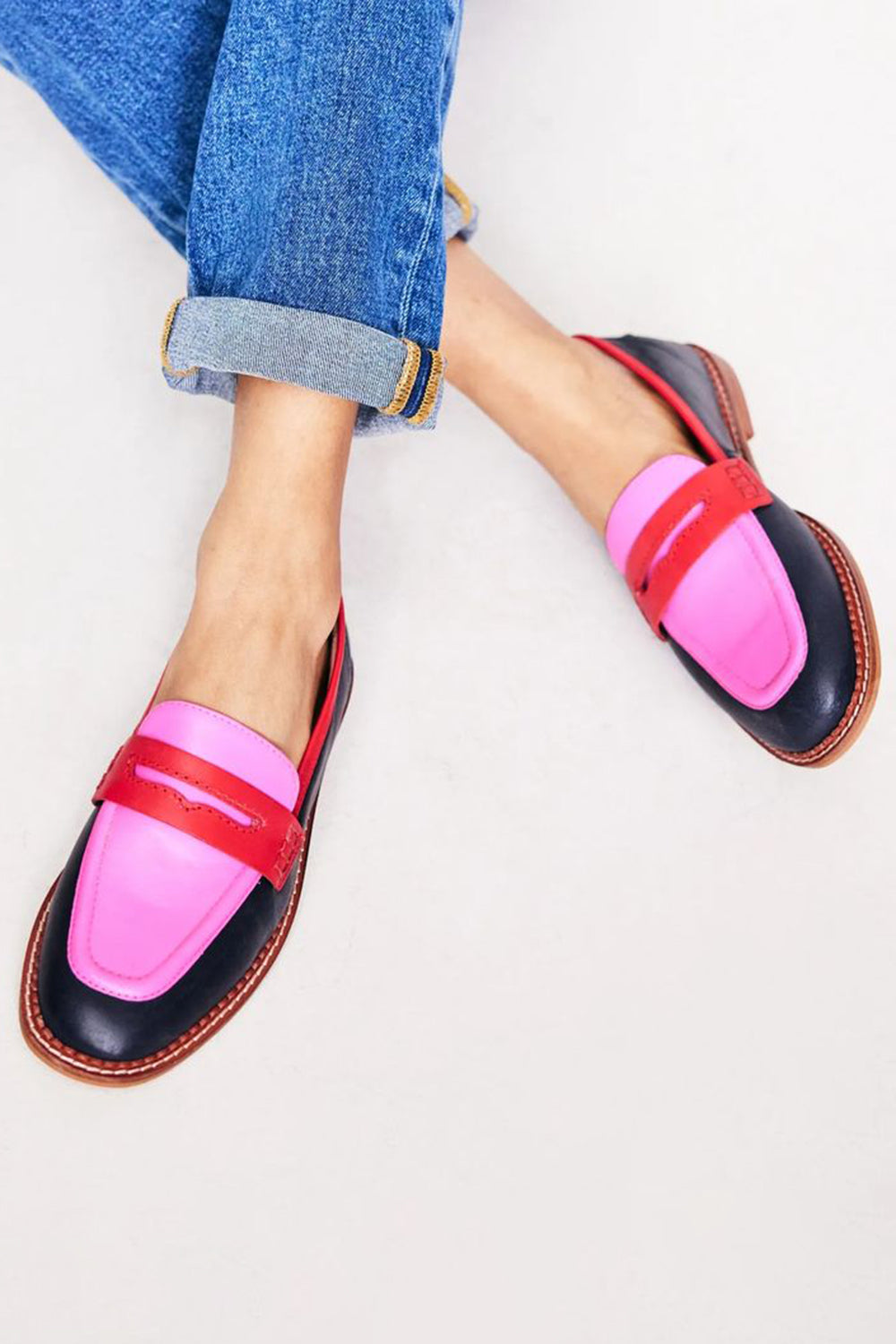 Faius™ | Black loafers with colorful details