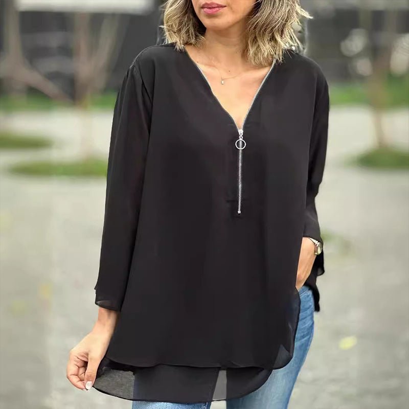 Lorelai | Lightweight Zipper Blouse