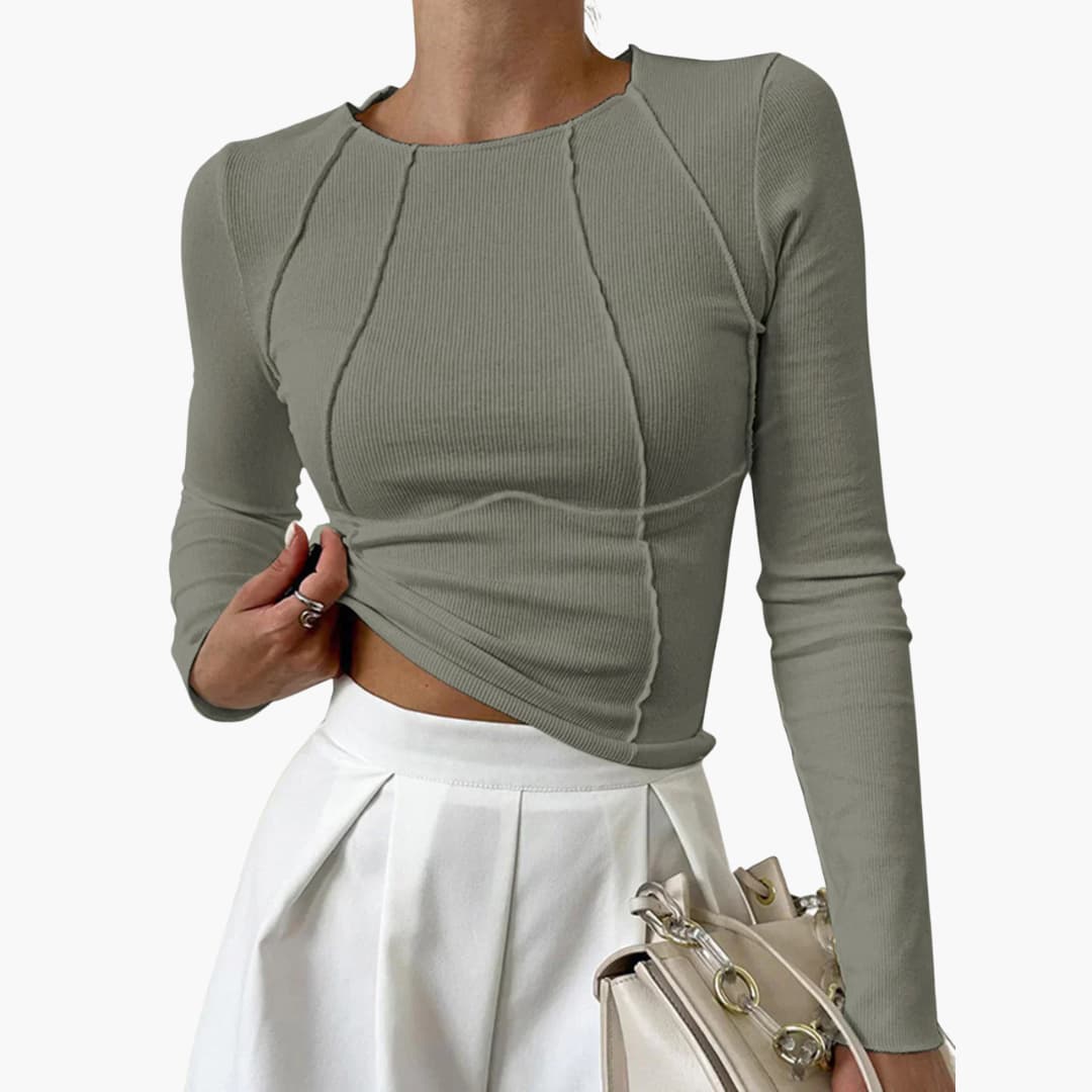 Saskia | Sculpted Seam Long Sleeve Top