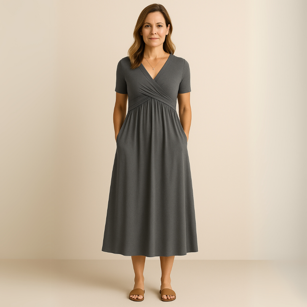 Anny | Stylish V-Neck Midi Dress