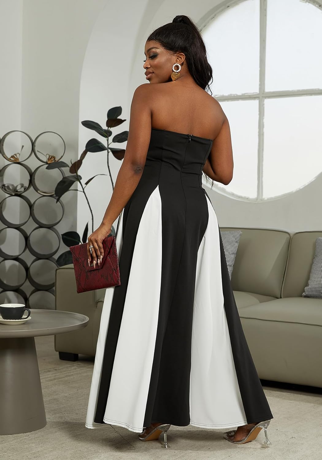 Amelia | Elegant Contrast Maxi Dress