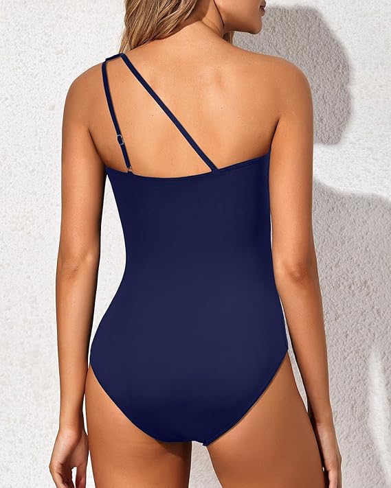 Grace - Solid Color One Shoulder Swimsuit