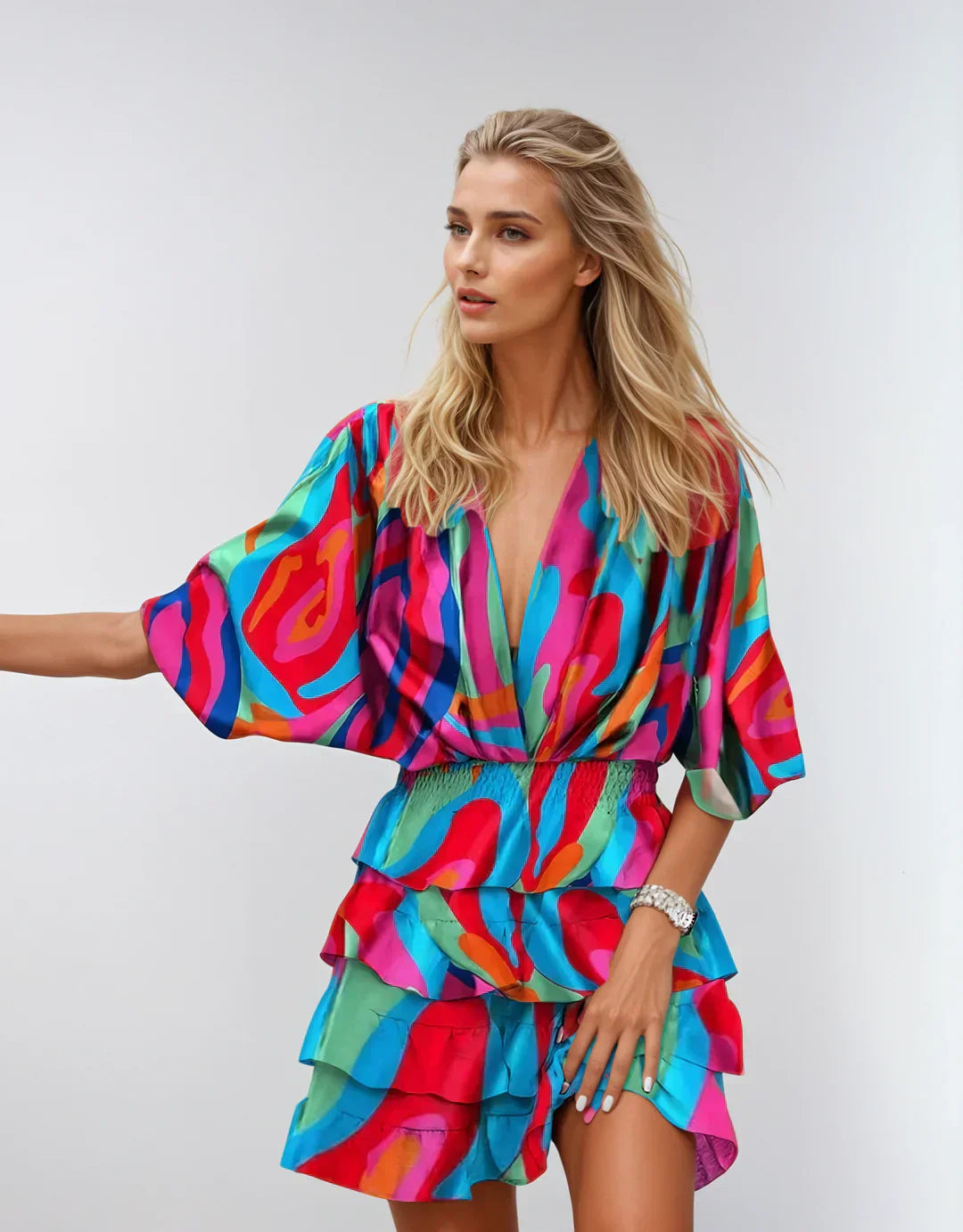 Carmen | Vibrant Colorful Ruffle Dress