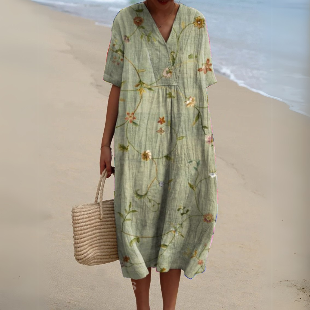 Nathalie | Relaxed Half Sleeve Midi Dress