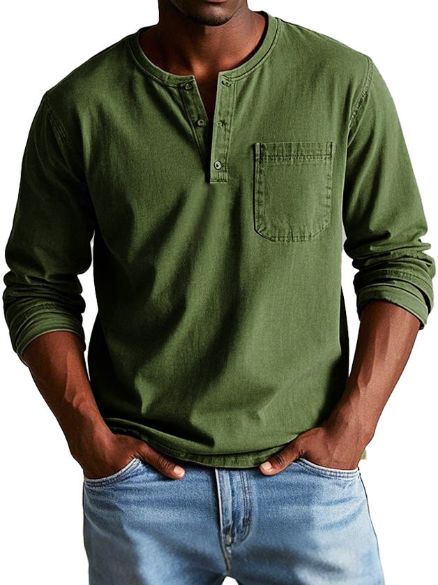Lucas | Casual Henley Long-Sleeve Shirt