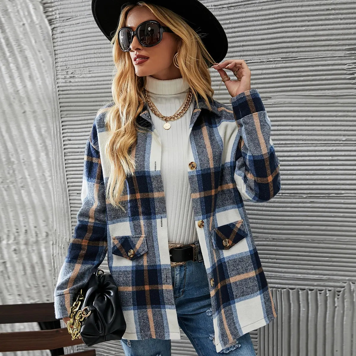 Kelly | Stylish Plaid Blazer Jacket