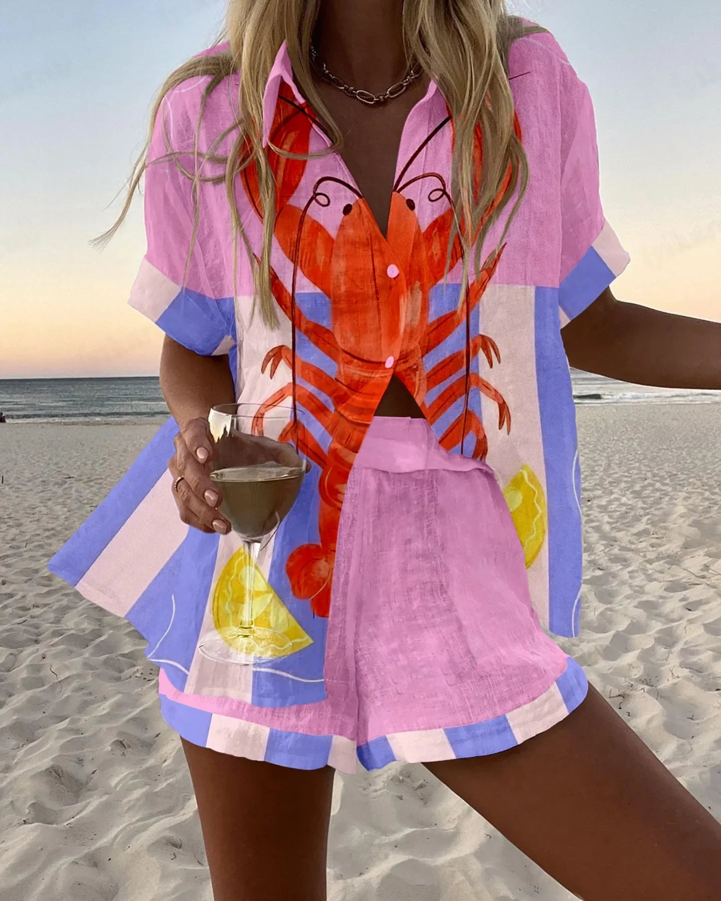 Iris | Short linen set with Prints