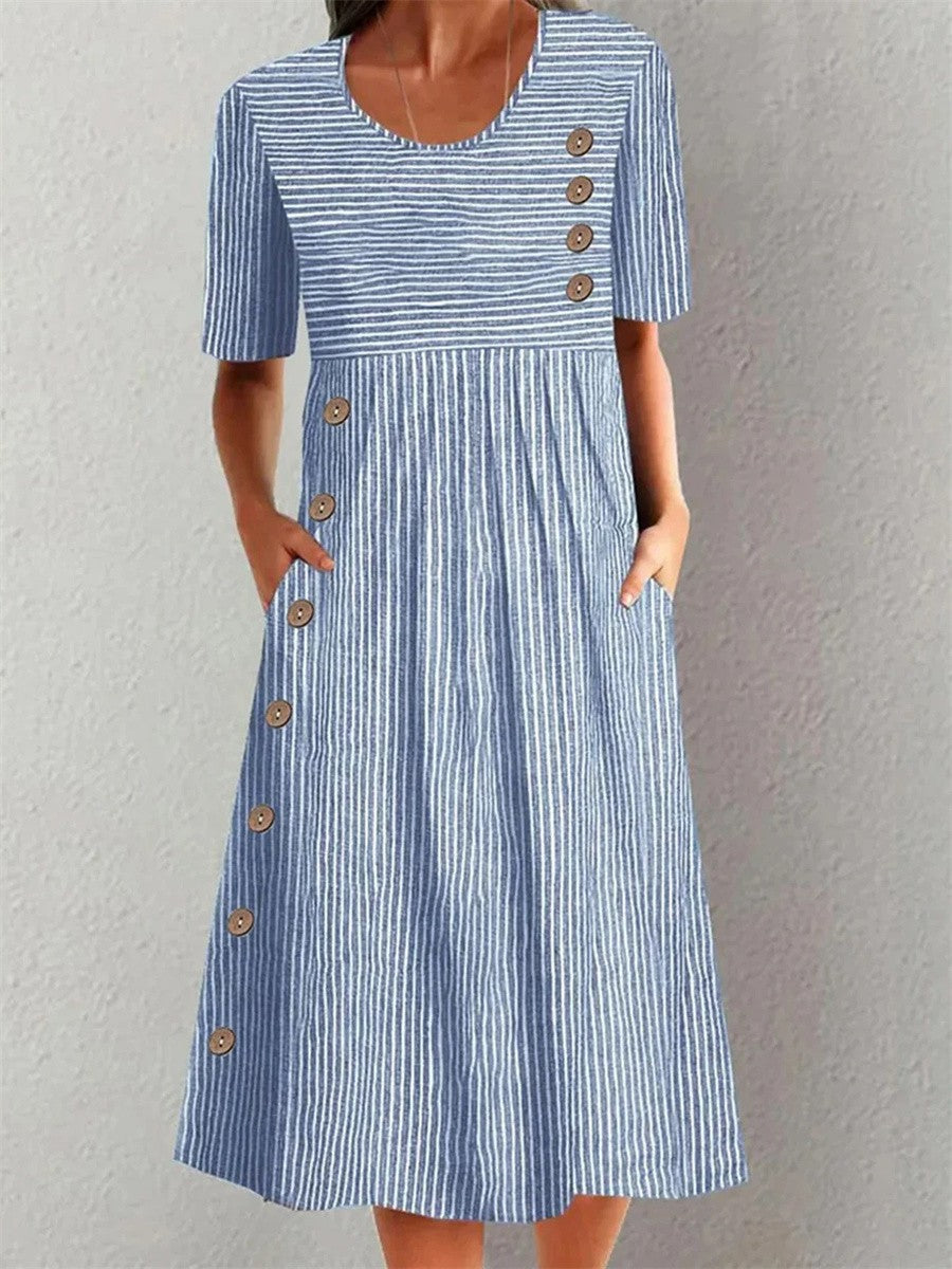 Lemoine | Lenna Striped Cotton Midi Dress
