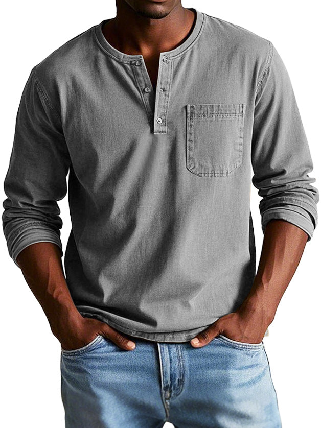 Lucas | Casual Henley Long-Sleeve Shirt