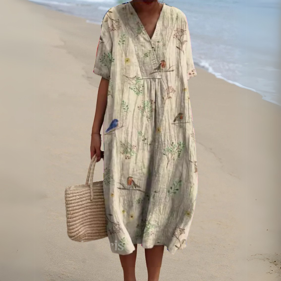 Nathalie | Relaxed Half Sleeve Midi Dress