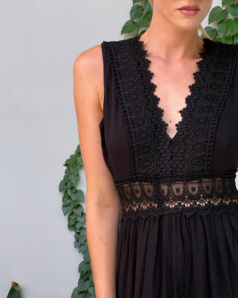 Charlotte - Handmade Lace Dress with V-Neck