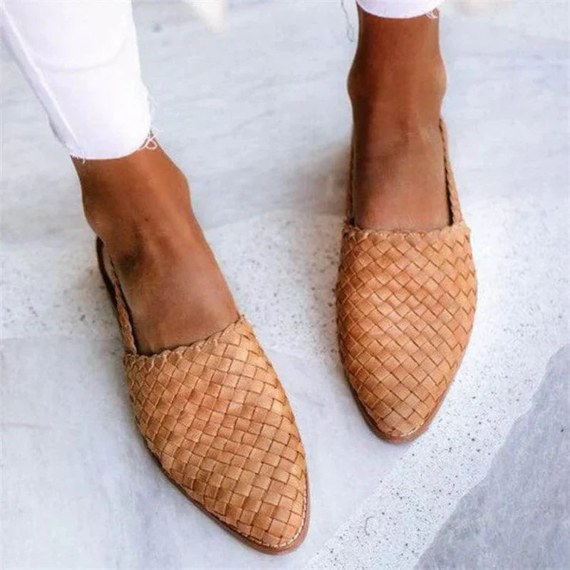 Lisa | Stylish Woven Slingback Flat Shoes