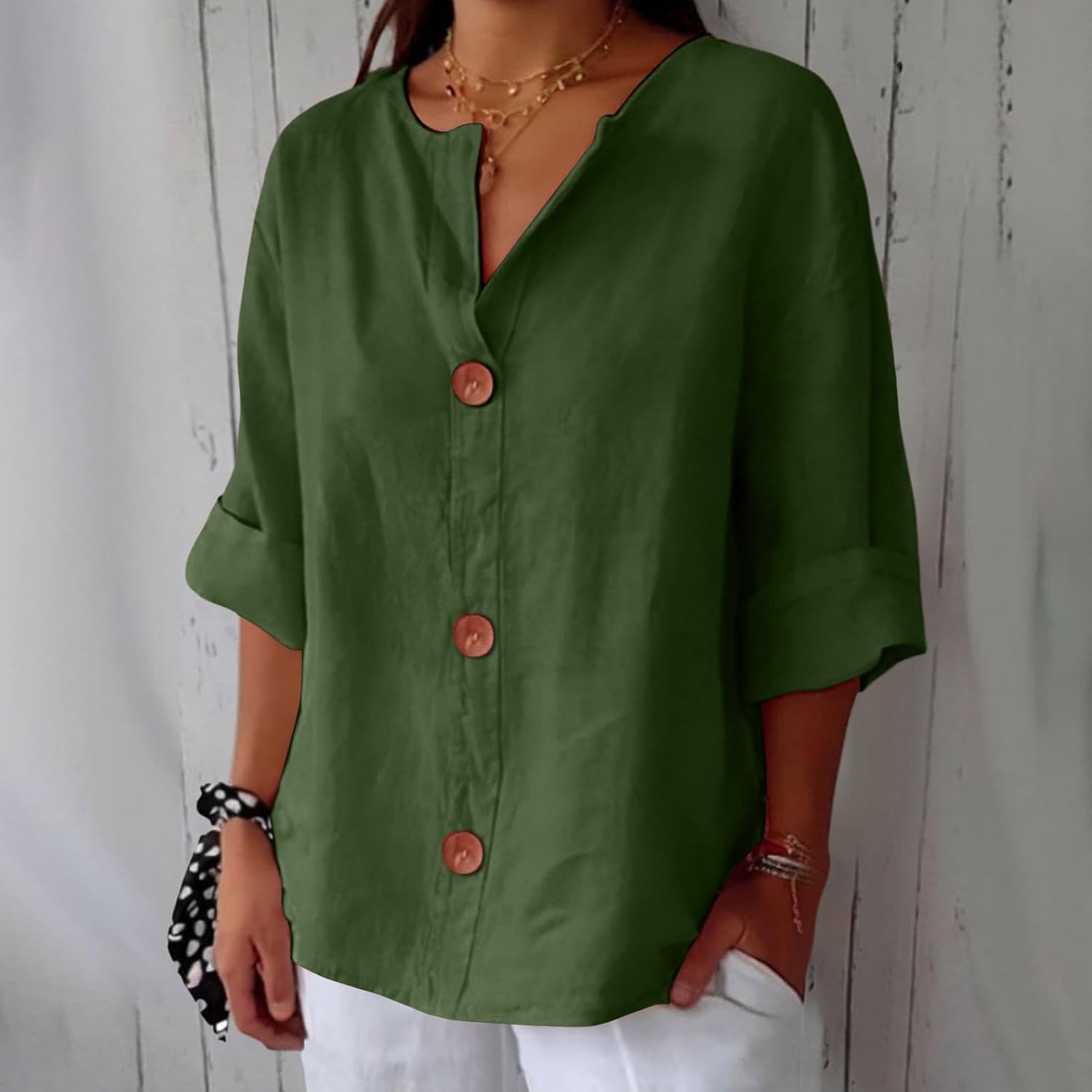 Clara - Casual Linen Blouse