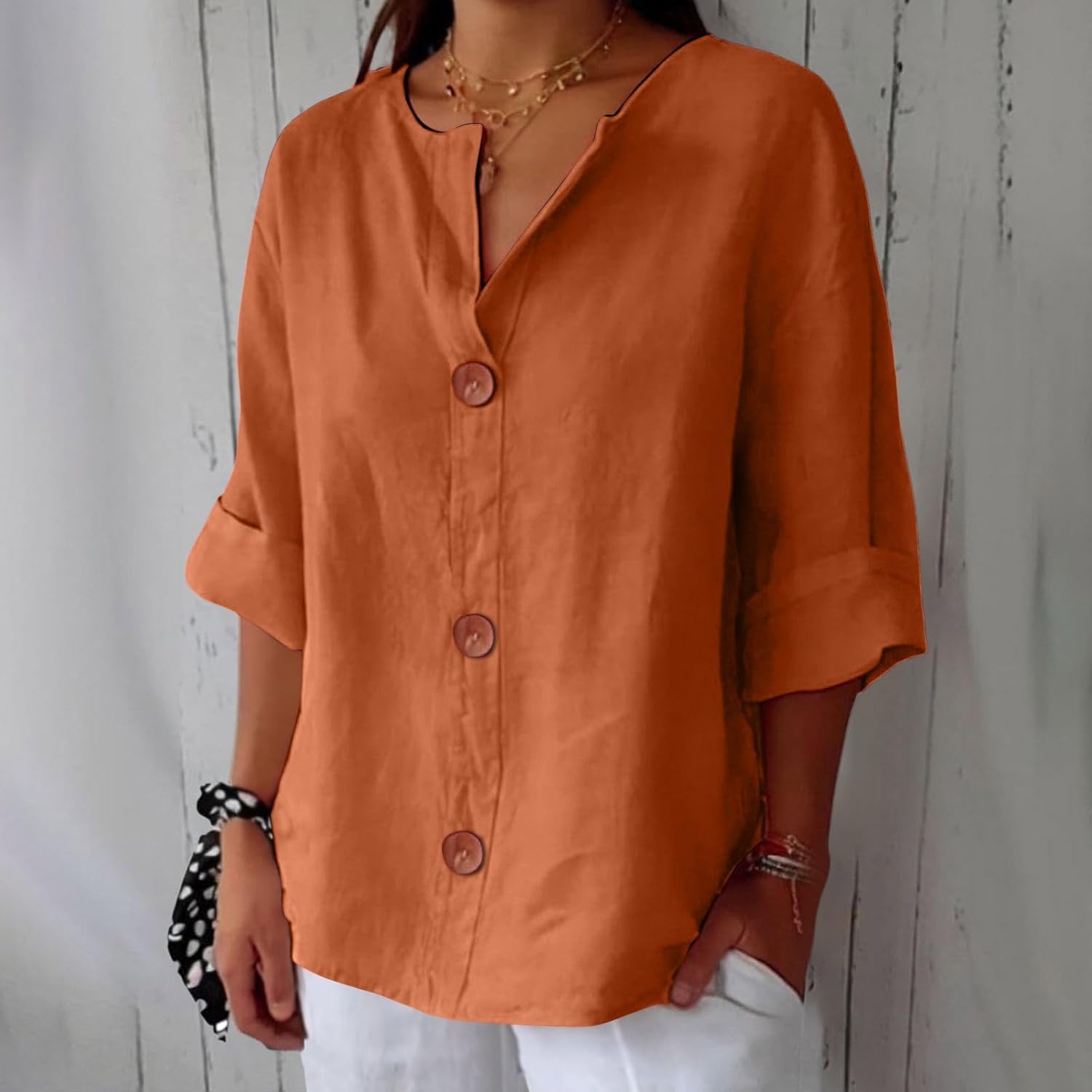 Clara - Casual Linen Blouse