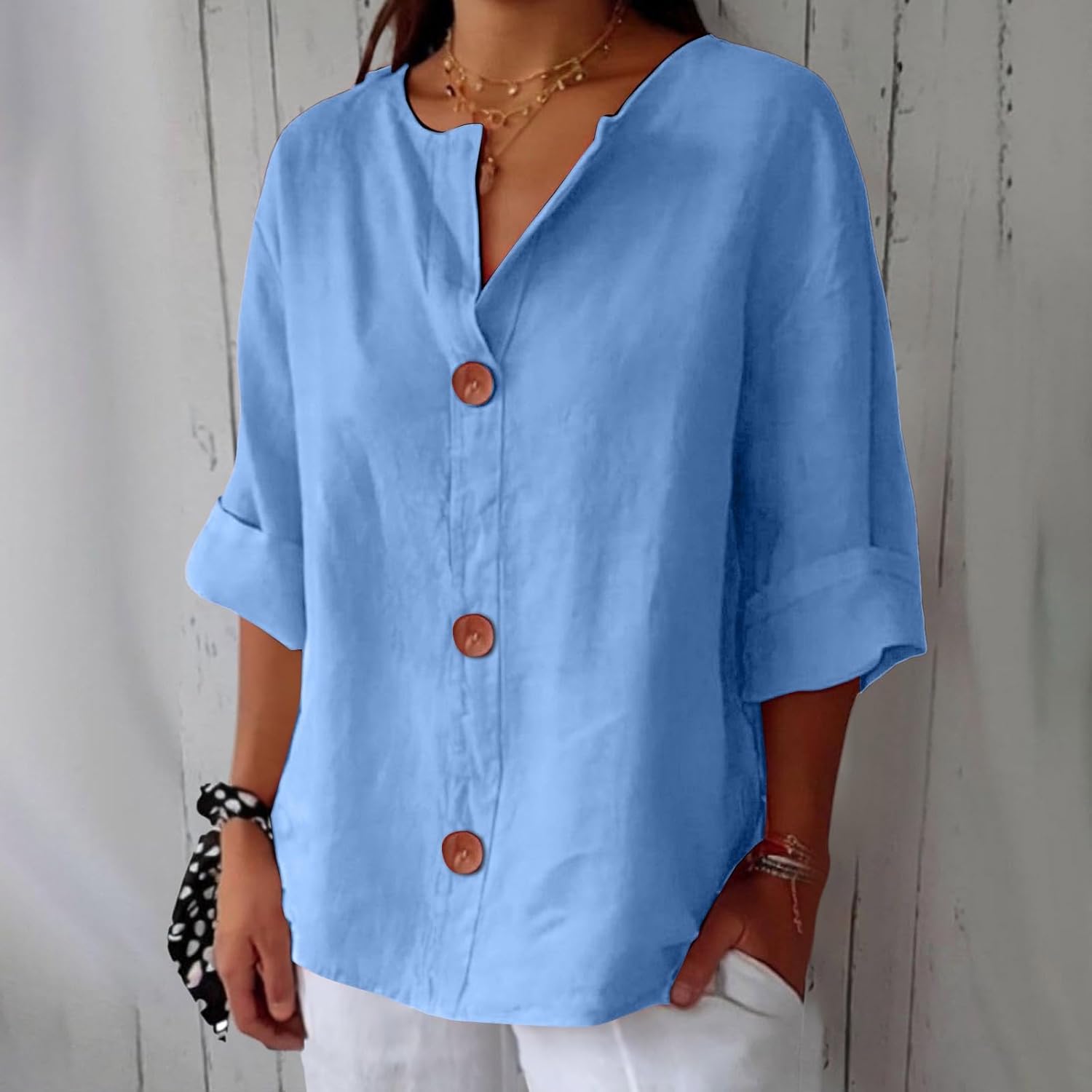 Clara - Casual Linen Blouse