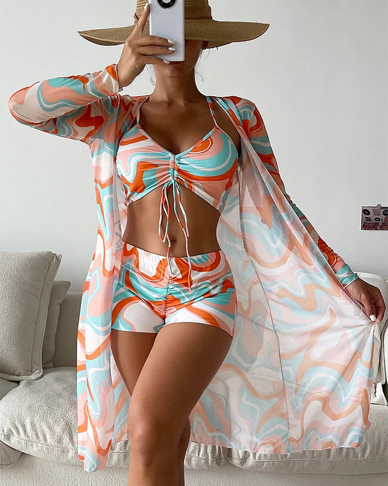 Karoline | 3-piece printed bikini set
