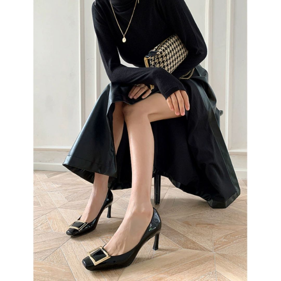 Teona™ | Elegant sandals with square toe and medium heel