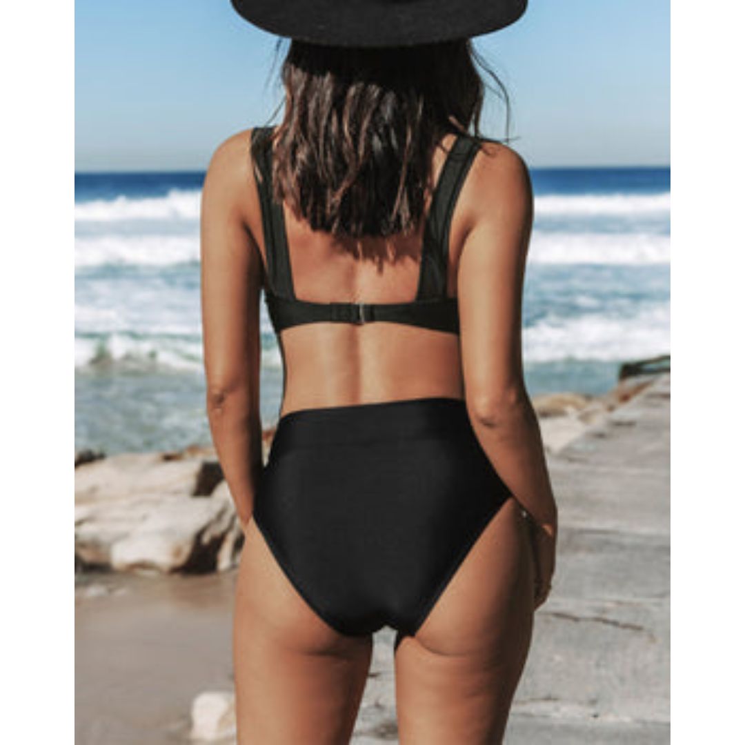 Hilde - Simple High Waist Swimsuit