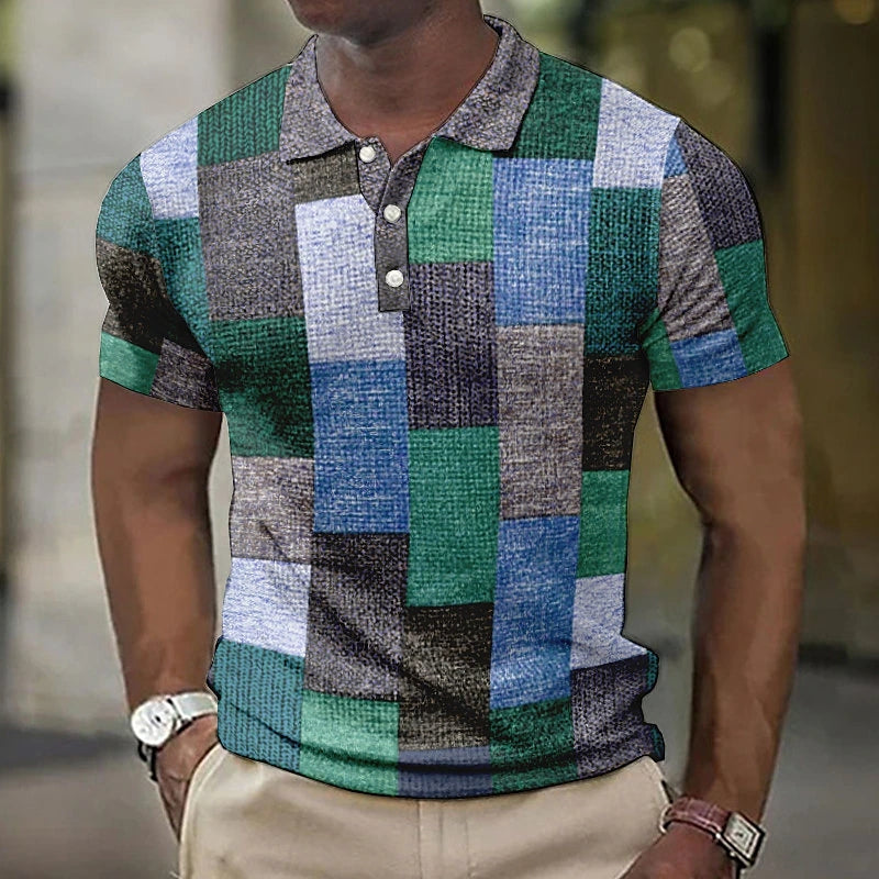 Henry | Stylish Geometric Print Polo Shirt