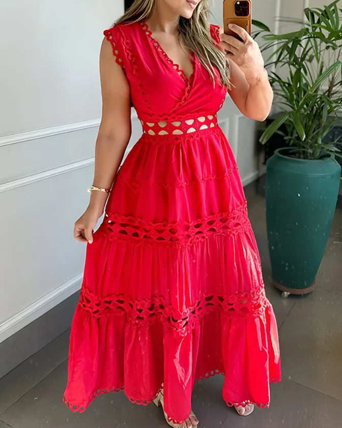 Seraphina | Handmade Lace Dress with V-Neck