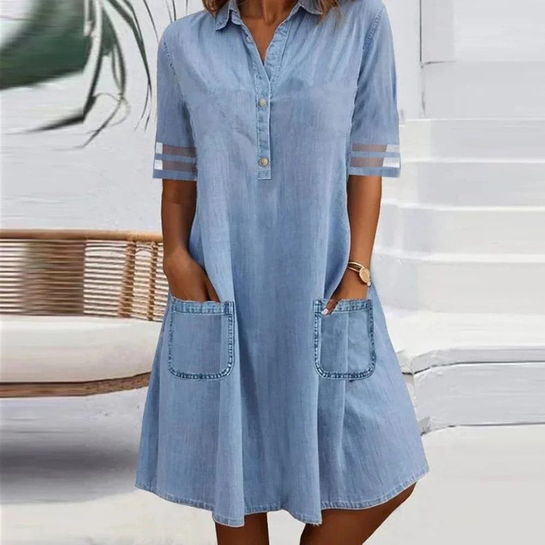 Cassey™ | Light Pocket Shirt Dress